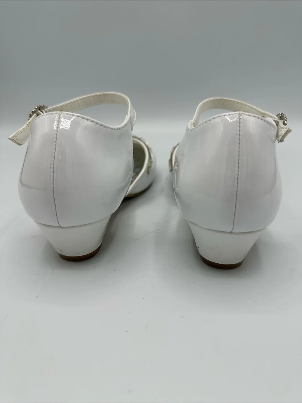 Angels New York Girls White First Communion, Flower Girl, Pageant Shoe Size 2